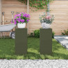 Stojak na rośliny 2 pcs oliwkowy 24 x 24 x 55 cm Stal