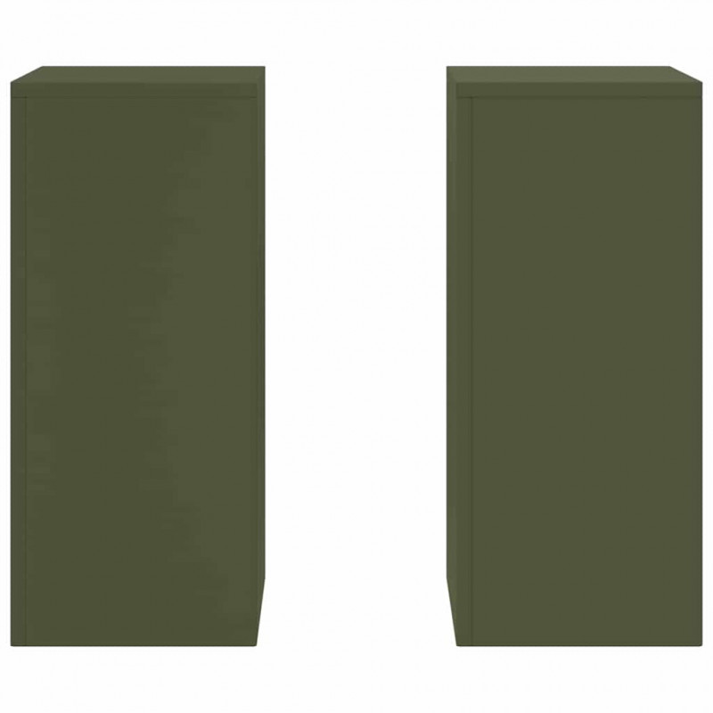 Stojak na rośliny 2 pcs oliwkowy 24 x 24 x 55 cm Stal