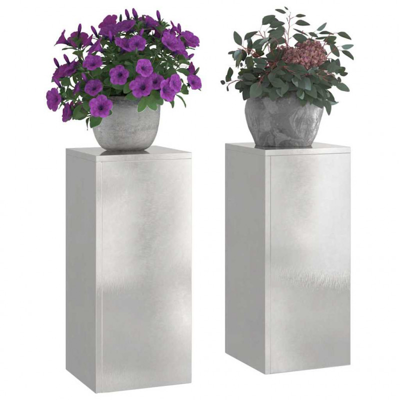 Stojak na rośliny 2 pcs Srebrny 24 x 24 x 55 cm stal nierdzewna