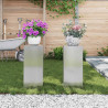 Stojak na rośliny 2 pcs Srebrny 24 x 24 x 55 cm stal nierdzewna