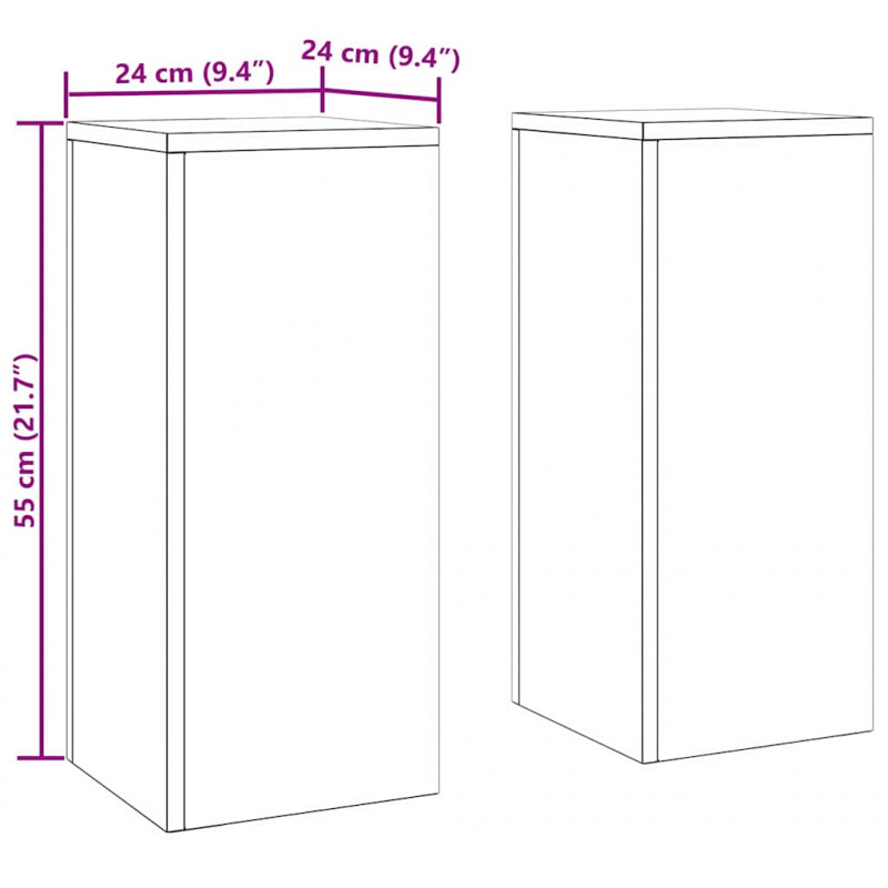 Stojak na rośliny 2 pcs Srebrny 24 x 24 x 55 cm stal nierdzewna