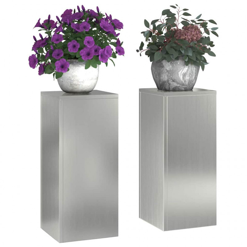 Stojak na rośliny 2 pcs Srebrny 24 x 24 x 55 cm