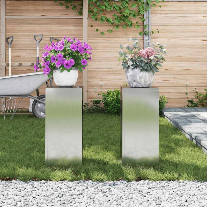 Stojak na rośliny 2 pcs Srebrny 24 x 24 x 55 cm