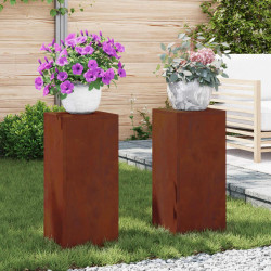 Stojak na rośliny 2 pcs Rdzawy 24 x 24 x 55 cm