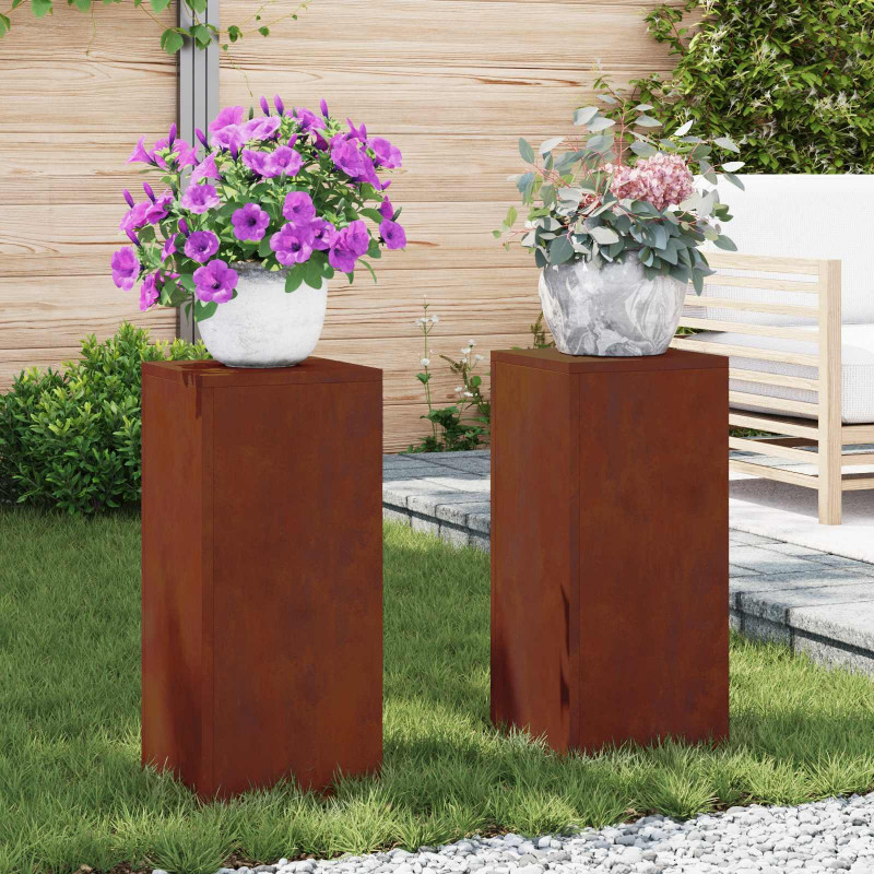 Stojak na rośliny 2 pcs Rdzawy 24 x 24 x 55 cm