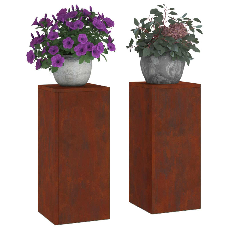 Stojak na rośliny 2 pcs Rdzawy 24 x 24 x 55 cm
