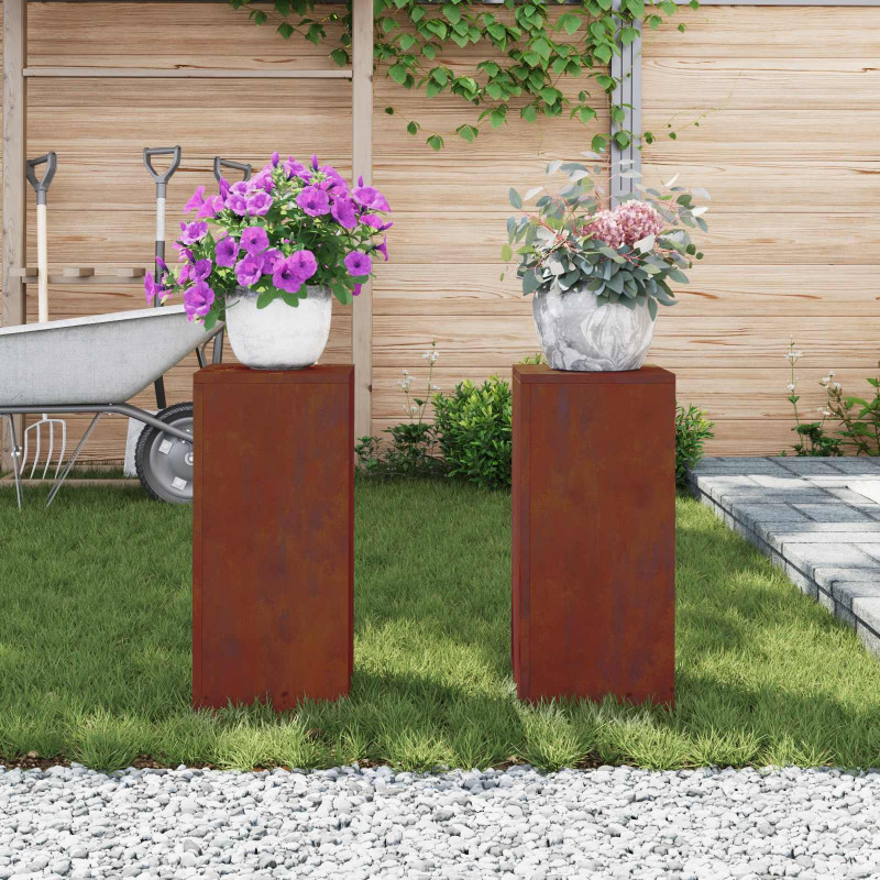 Stojak na rośliny 2 pcs Rdzawy 24 x 24 x 55 cm