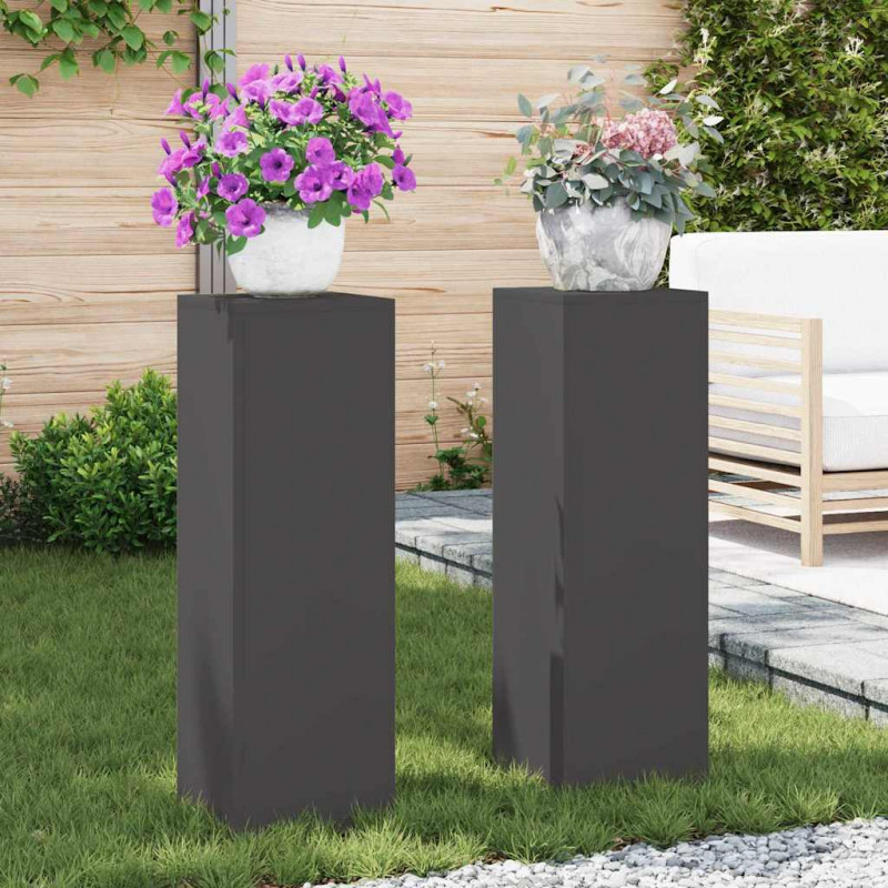 Stojak na rośliny 2 pcs Czarny 24 x 24 x 75 cm Stal