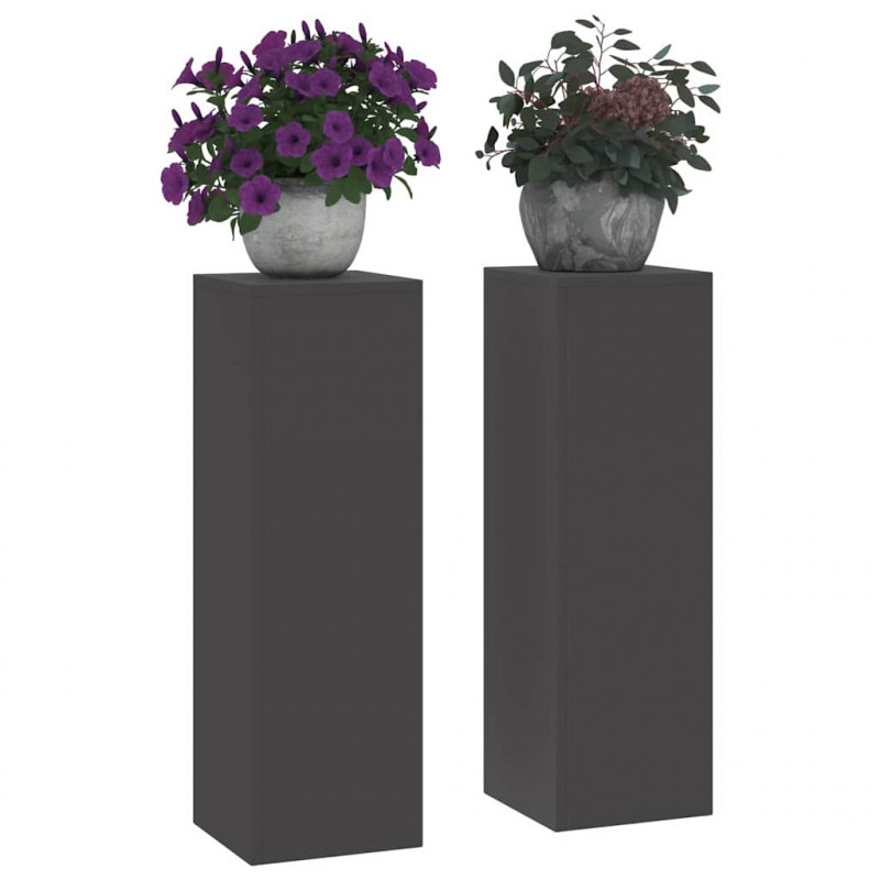 Stojak na rośliny 2 pcs Czarny 24 x 24 x 75 cm Stal