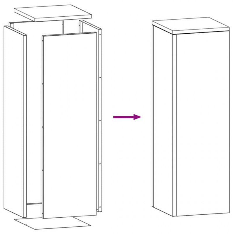 Stojak na rośliny 2 pcs Biały 24 x 24 x 75 cm Stal