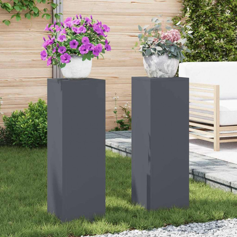 Stojak na rośliny 2 pcs Antracyt 24 x 24 x 75 cm Stal