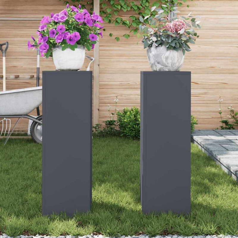 Stojak na rośliny 2 pcs Antracyt 24 x 24 x 75 cm Stal