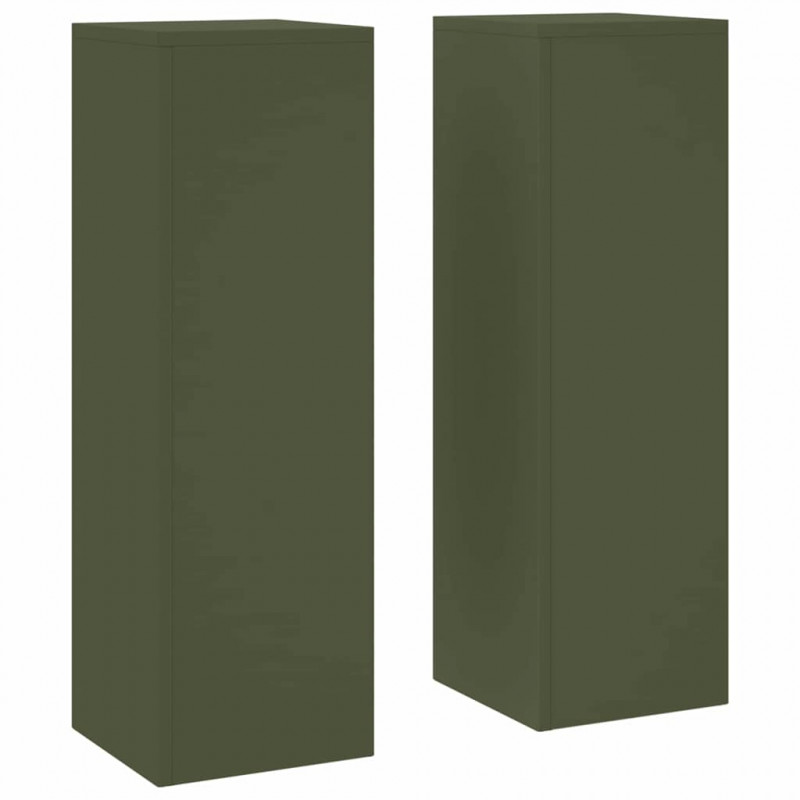 Stojak na rośliny 2 pcs oliwkowy 24 x 24 x 75 cm Stal