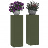 Stojak na rośliny 2 pcs oliwkowy 24 x 24 x 75 cm Stal