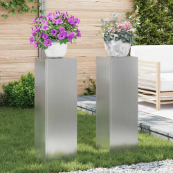 Stojak na rośliny 2 pcs Srebrny 24 x 24 x 75 cm