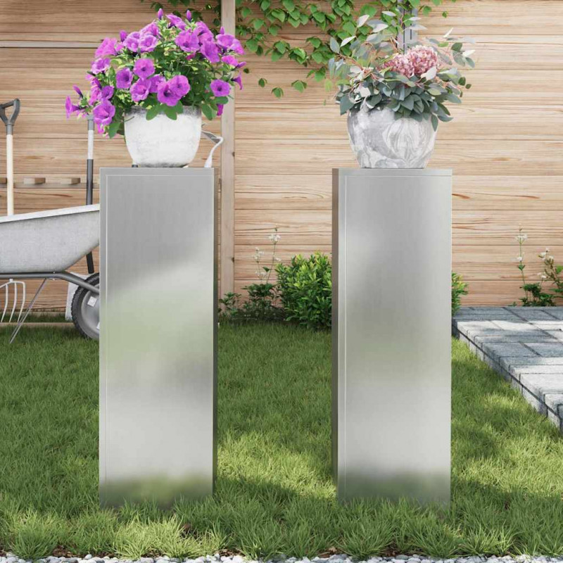 Stojak na rośliny 2 pcs Srebrny 24 x 24 x 75 cm