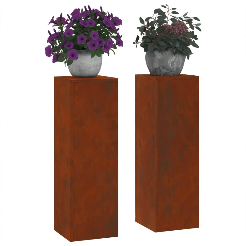Stojak na rośliny 2 pcs Rdzawy 24 x 24 x 75 cm
