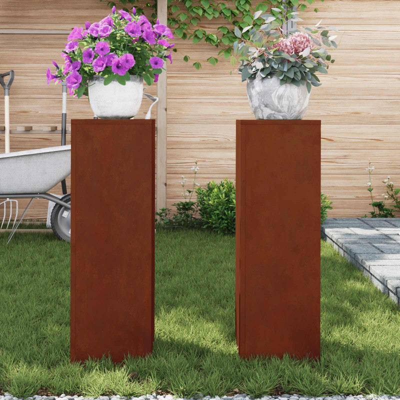 Stojak na rośliny 2 pcs Rdzawy 24 x 24 x 75 cm