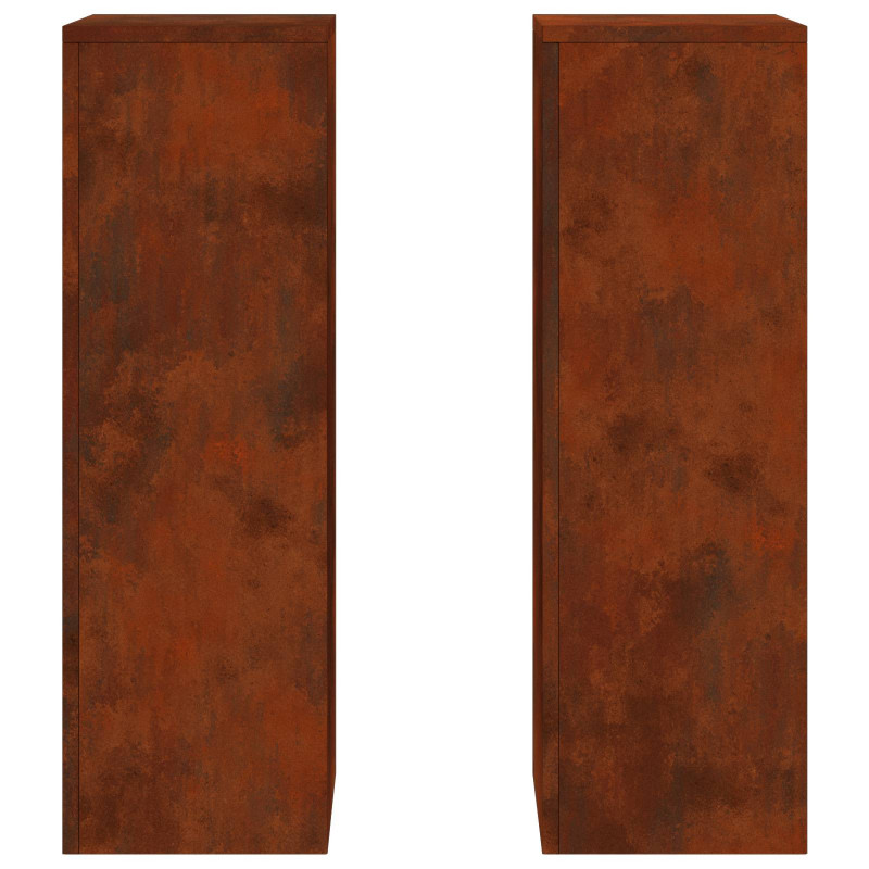Stojak na rośliny 2 pcs Rdzawy 24 x 24 x 75 cm