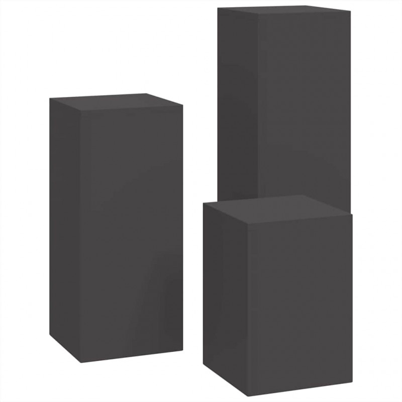 Stojak na rośliny 3 pcs Czarny Stal