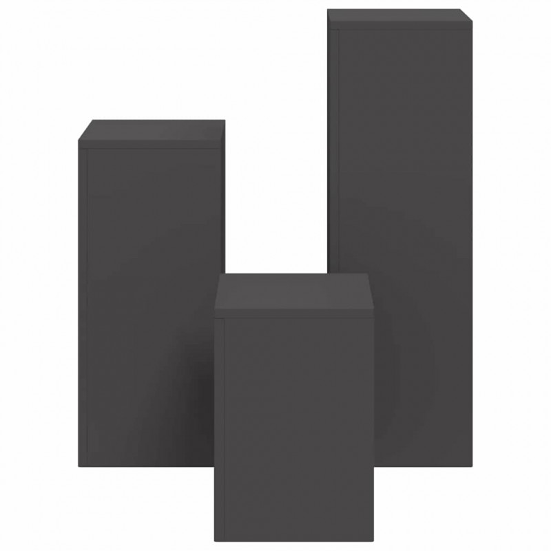Stojak na rośliny 3 pcs Czarny Stal
