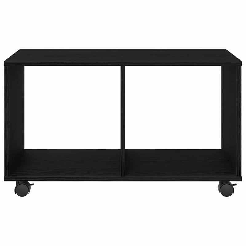 Stolik końcowy z półką z kołem Czarny Dąb 72 x 33 x 42,5 cm