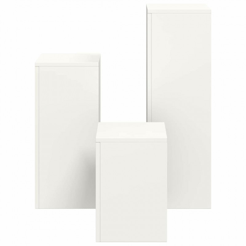 Stojak na rośliny 3 pcs Biały Stal