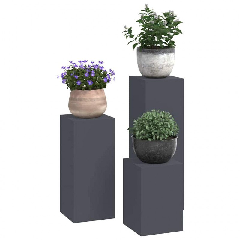 Stojak na rośliny 3 pcs Antracyt Stal