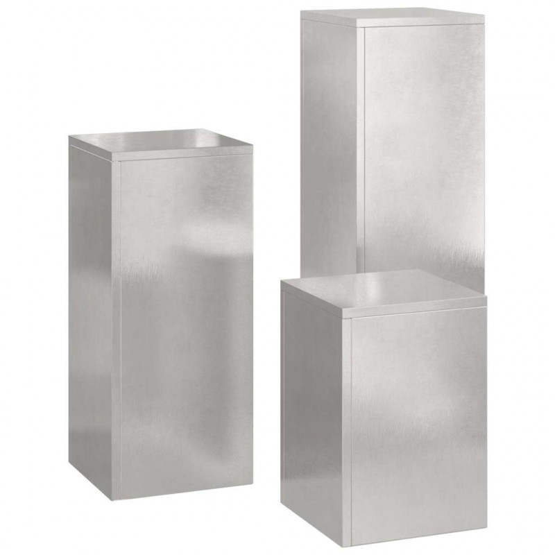 Stojak na rośliny 3 pcs Srebrny stal nierdzewna