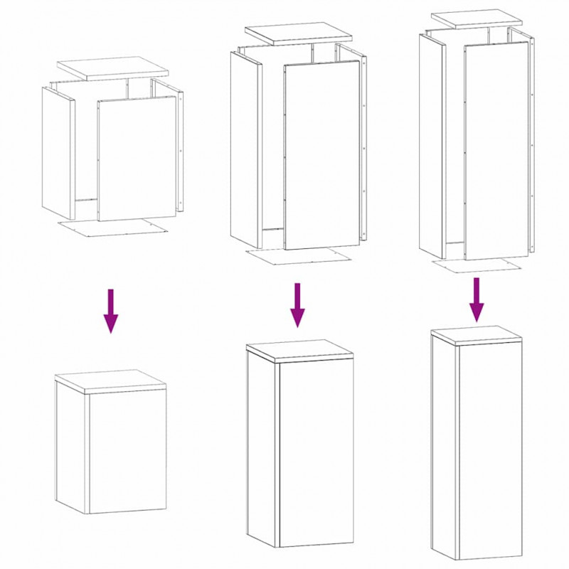 Stojak na rośliny 3 pcs Srebrny stal nierdzewna