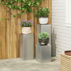 Stojak na rośliny 3 pcs Srebrny Stal galwanizowana