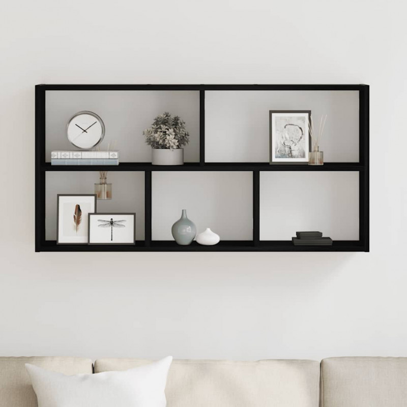 Półka ścienna, czarny dąb, 100x25x50cm, materiał drewnopochodny