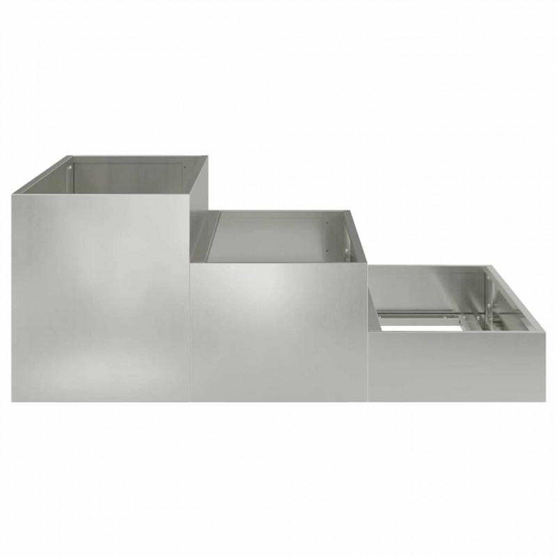 Doniczka ogrodowa Srebrny 90 x 90 x 35 cm Stal Galwanizowana