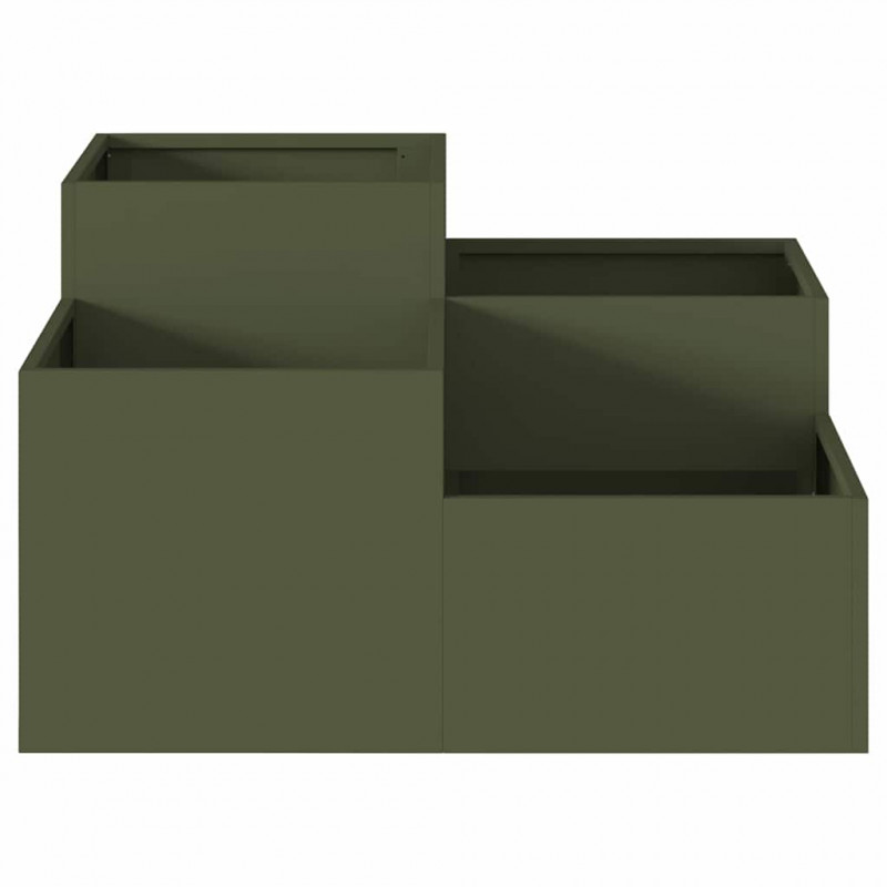 Doniczka ogrodowa oliwkowy 80 x 80 x 48 cm Stal