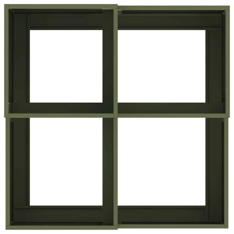 Doniczka ogrodowa oliwkowy 80 x 80 x 48 cm Stal