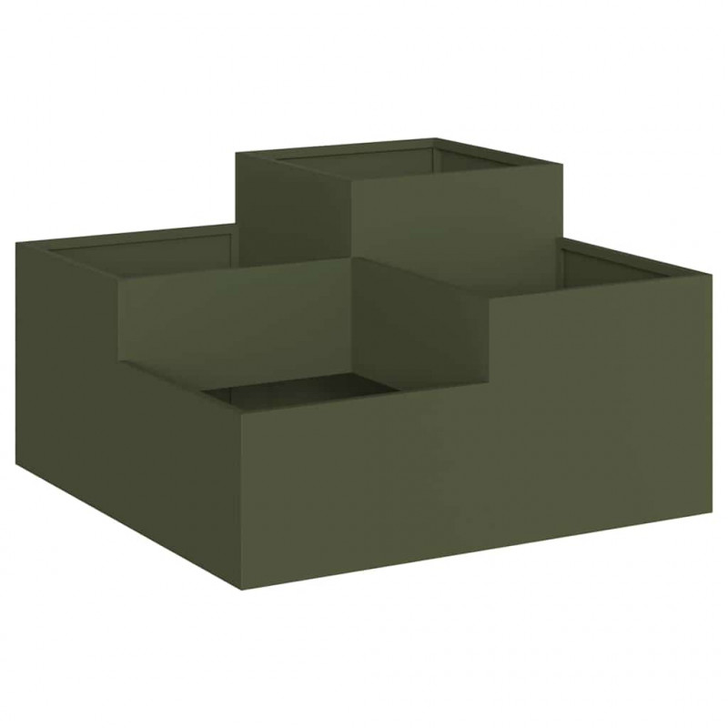 Doniczka ogrodowa oliwkowy 100 x 100 x 48 cm Stal