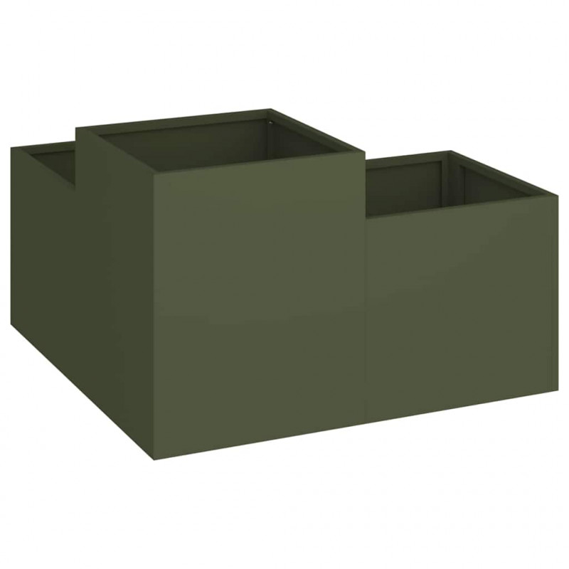 Doniczka ogrodowa oliwkowy 100 x 100 x 48 cm Stal