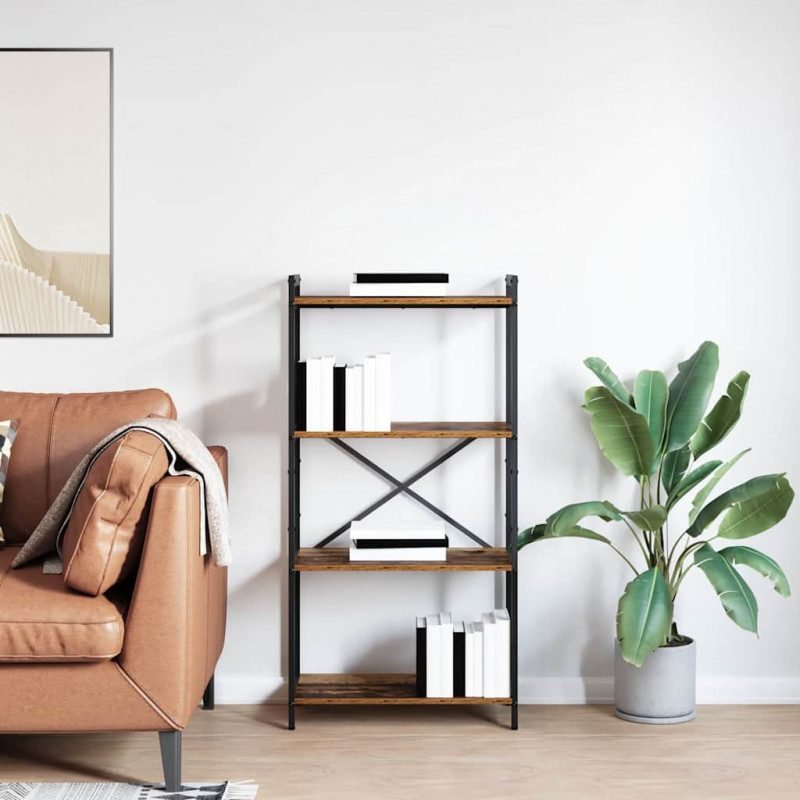 Półka na książki Stare drewno 60 x 30 x 120 cm