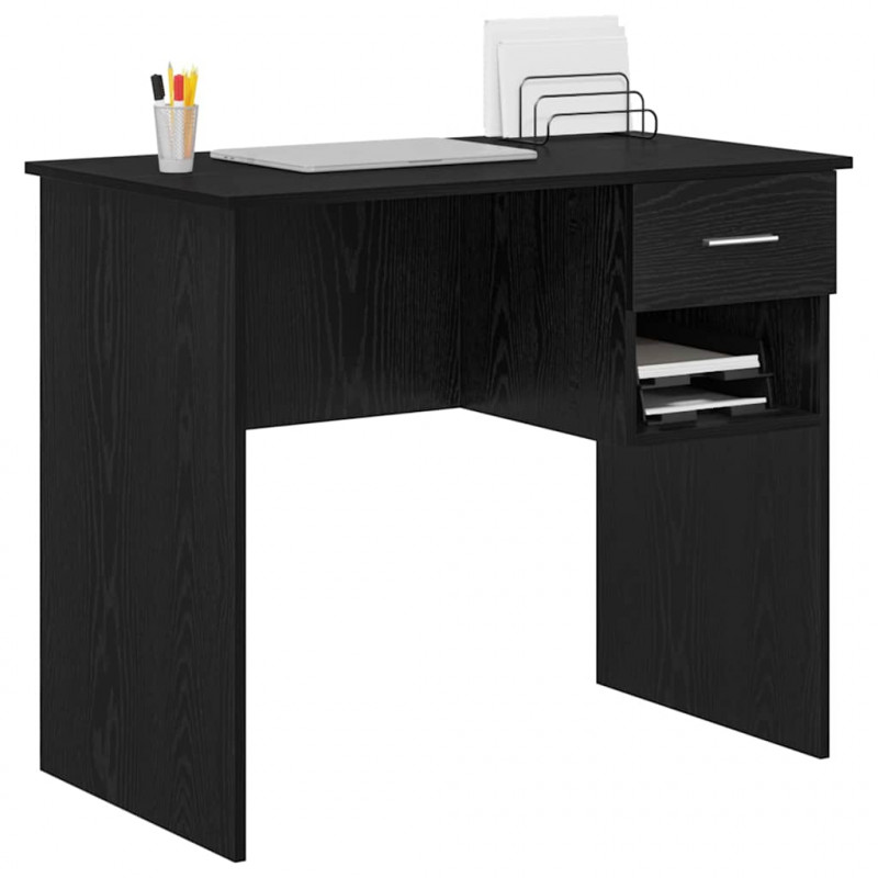 Biurko Czarny Dąb 90 x 49 x 75 cm Materiał drewnopochodny