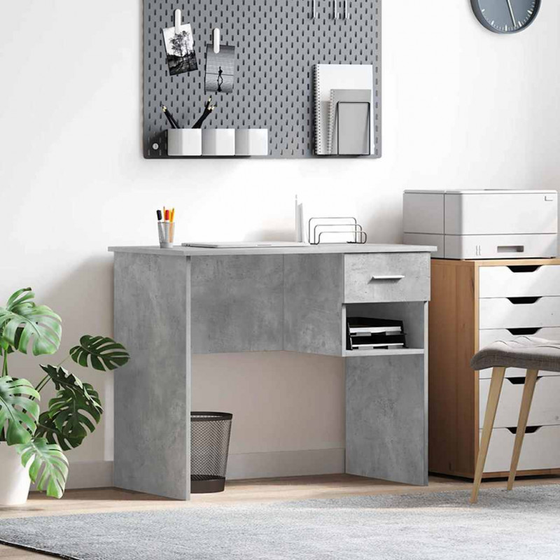 Biurko Betonowy szary 90 x 49 x 75 cm Materiał drewnopochodny