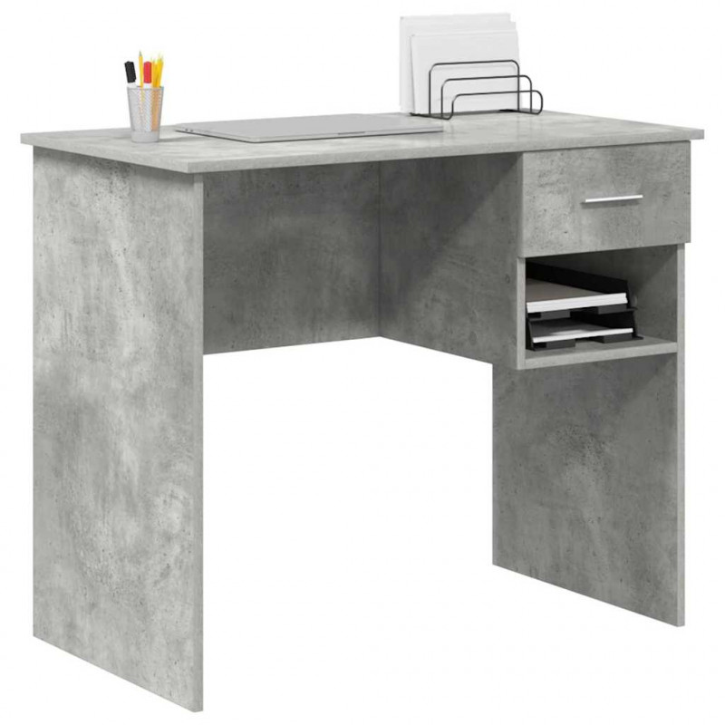 Biurko Betonowy szary 90 x 49 x 75 cm Materiał drewnopochodny