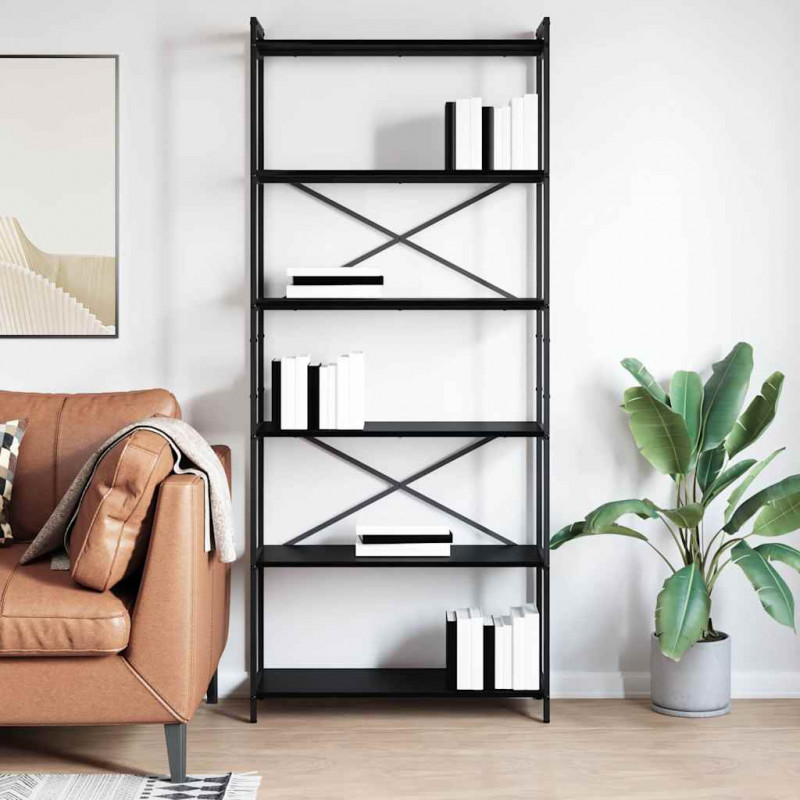 Półka na książki Czarny Dąb 80 x 30 x 189,5 cm