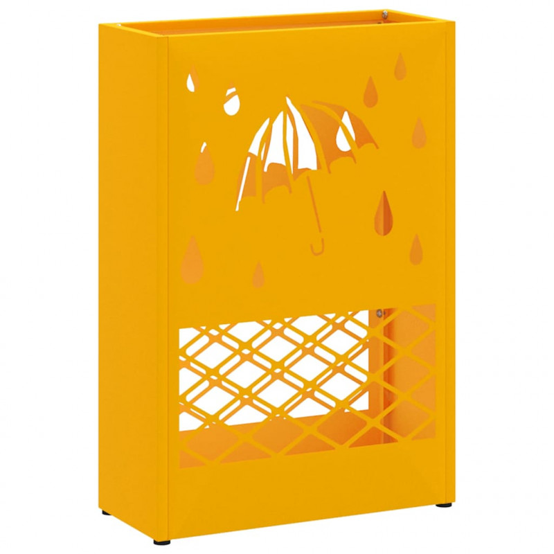 Stojak na parasol musztardowo żółty 28 x 12 x 41 cm Stal
