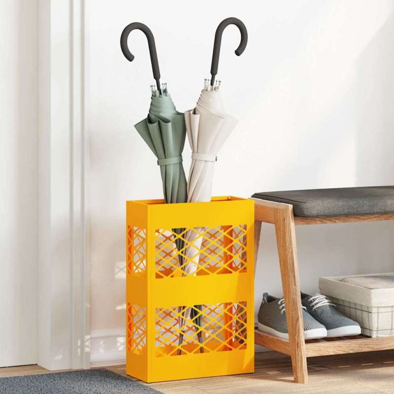 Stojak na parasol musztardowo żółty 28 x 12 x 41 cm Stal