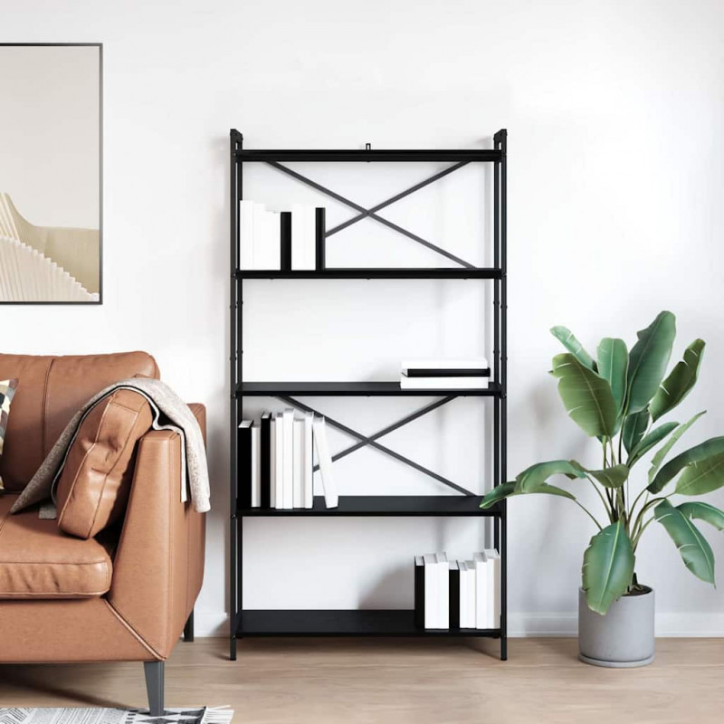 Półka na książki Czarny Dąb 80 x 30 x 155 cm