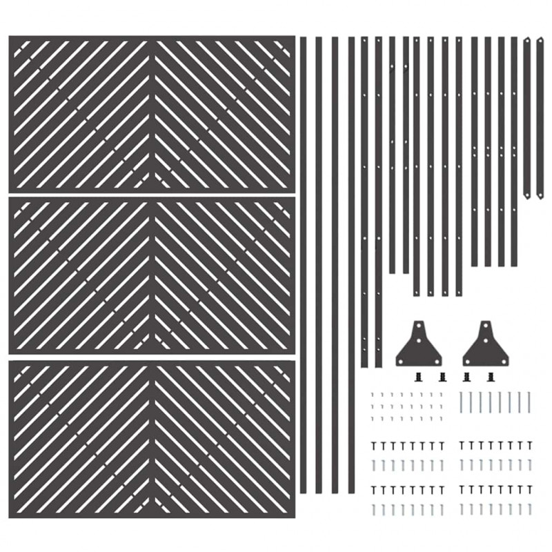 Ekran prywatności Czarny 100 x 50 x 180 cm Stal