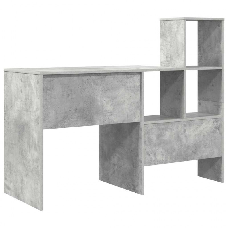 Biurko z półką Betonowy szary 131,5 x 50 x 106,5 cm