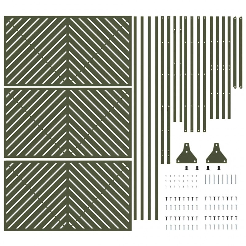 Ekran prywatności Oliwkowy 100 x 50 x 180 cm Stal