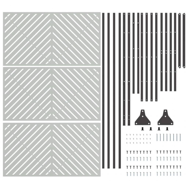 Ekran prywatności Szary 100 x 50 x 180 cm Stal