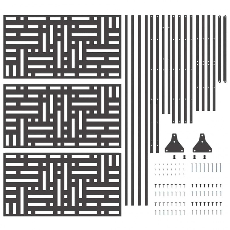 Ekran prywatności Czarny 100 x 50 x 180 cm Stal